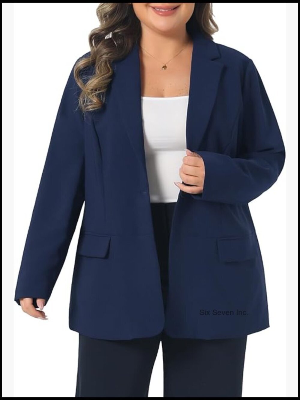 Plus Size Blazer Notched Lapel Single Button Long Sleeve Work Office Business